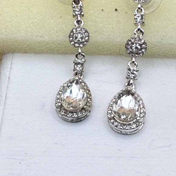 Elegant Silver Drop Earrings - Picture 4 of 4